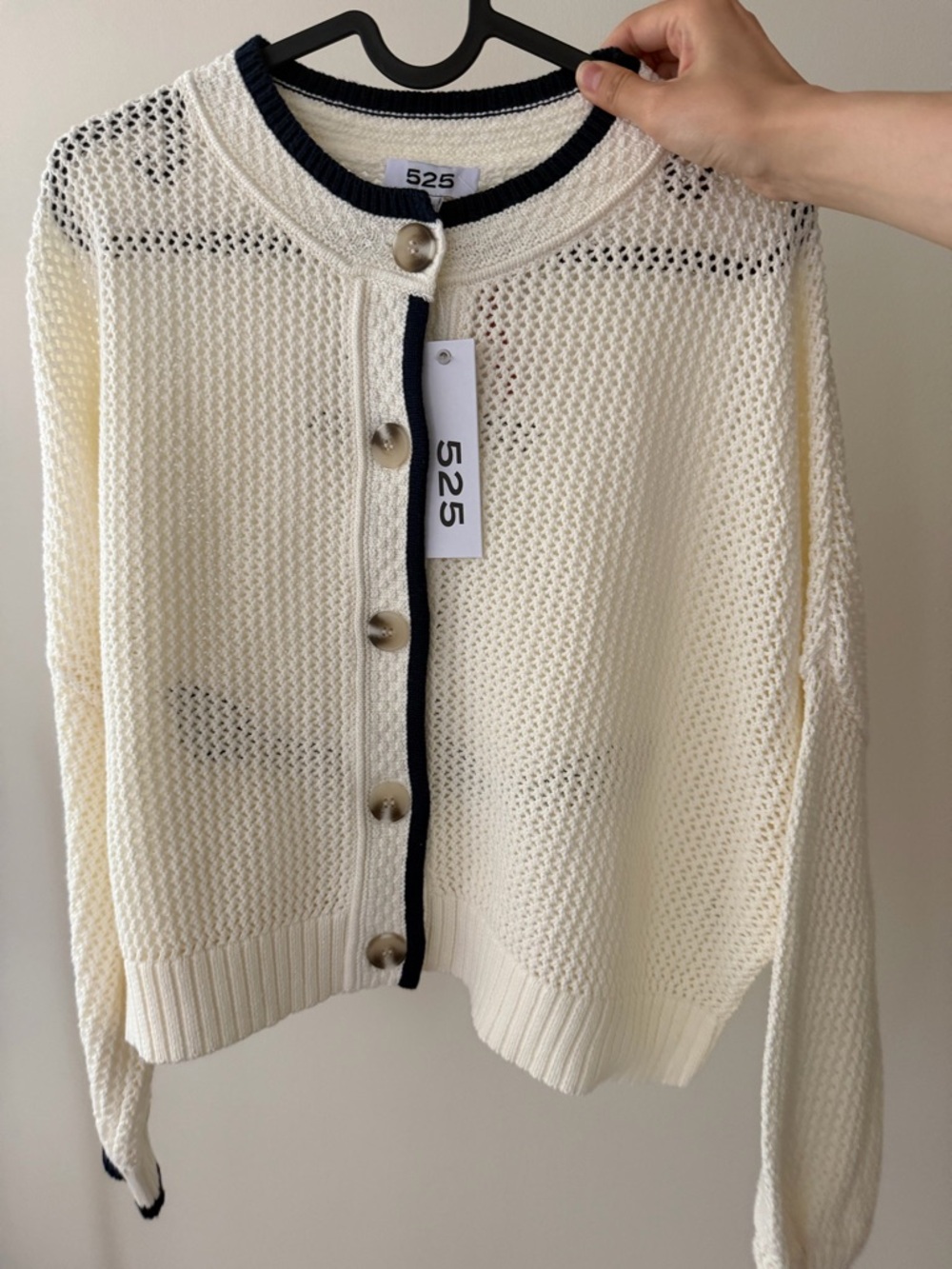 525 America Anchor Cotton Cardigan 100% Cotton | Nautical Style - Picture 3 of 5